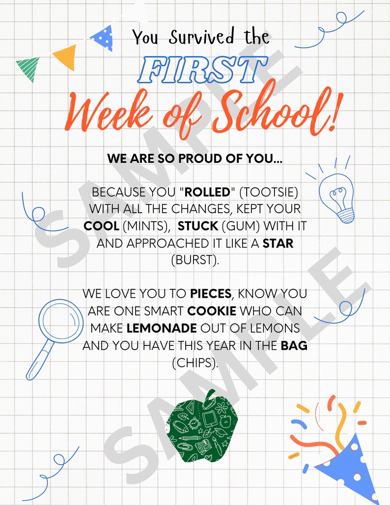 Back to School Printables: Student and Teacher Survival Kit - Etsy
