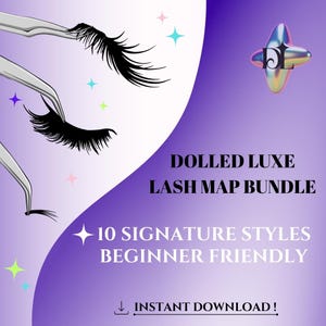 Lash Map Bundle for Beginners | 10 Lash Mapping Styles | Lash Extension Guide PDF| Doll Eye, Cat Eye ,Wispy ,Anime, etc | Lash Tech Training