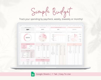 Planificateur de budget pour Google Sheets | Feuille de calcul du budget mensuel | Suivi du budget des chèques de paie | Modèle de budget hebdomadaire, Budget bihebdomadaire| Budgétisation