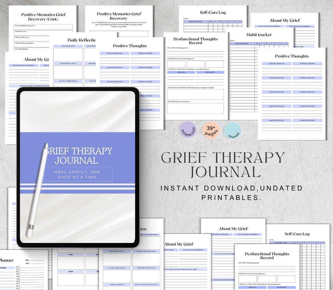 Grief Therapy Journal, Printable Grief Journal, Healing Journal, Loss ...