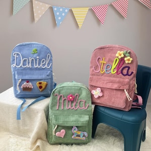 Custom Embroidered Kids Backpack With Name, Personalized Toddler School Bag, Children&#39;s Backpack, Back to School Gift for Kids