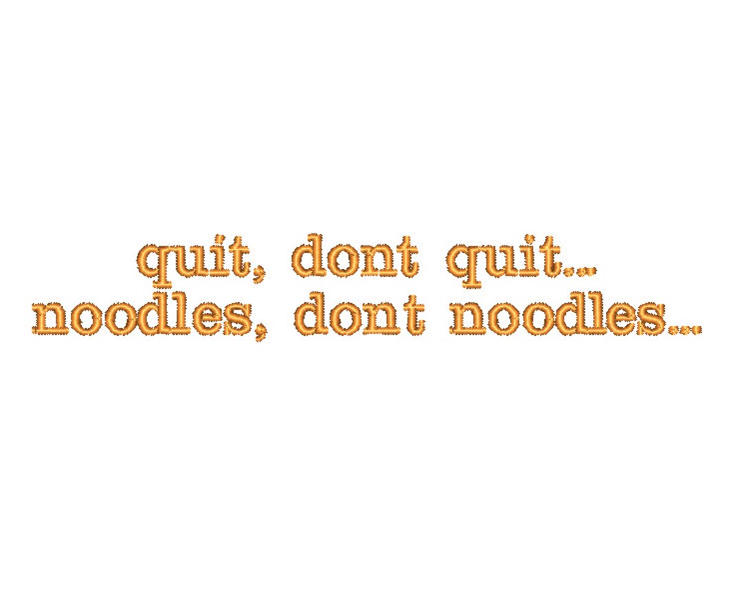 Kung Fu Panda Embroidery File Master Oogway Quote Quit, Don't Quit