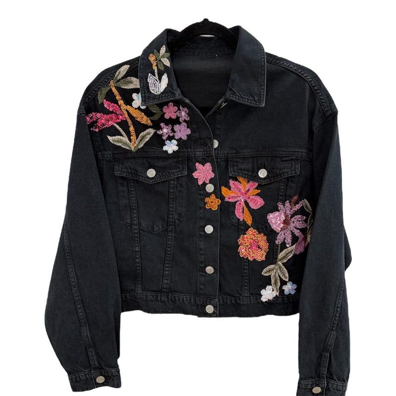 DENIM JACKET WOVEN / BLK