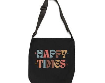 Borsa regolabile con lettere colorate di momenti felici, borsa che esprime felicità, tote bag per ogni momento, borsa ideale per lo shopping