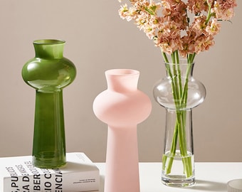 Hand blown vase, glass vase, vase decor, home decor, unique vase, Irregular vase, bohemian vase, color vase, gift for her, home gift