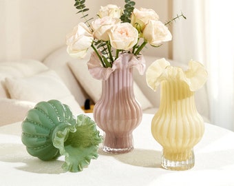 Colored Glass Vases, Hand Blown Vases, Vintage Vases, Flower Vase, Home Decoration Vases For Fresh flowers, Dried Flowers,Housewarming Gifts