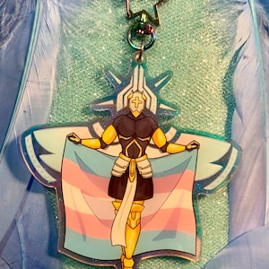 Llavero acrílico Gabriel Ultrakill Trans Pride