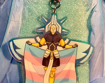 Gabriel Ultrakill Trans Pride Acryllic Keychain