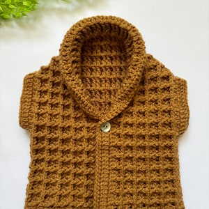 Chaleco a crochet para bebe, Dulce de leche. zdjęcie 5