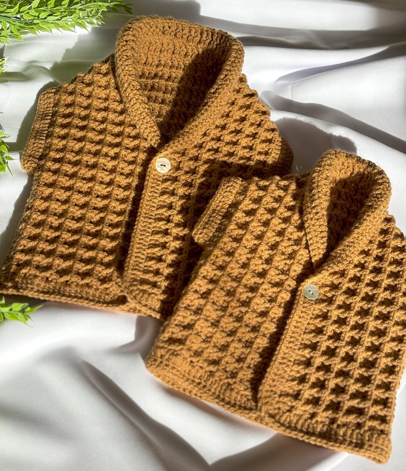 Chaleco a crochet para bebe, Dulce de leche. zdjęcie 2