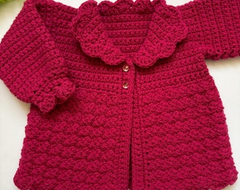 Chaqueta tejida a crochet, "Clara".