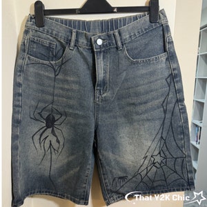 Short en jean ample unisexe en denim délavé de l'an 2000 - Streetwear vintage, streetwear d'été, jogging, streetwear tendance, shorts d'été