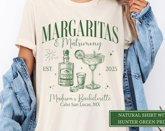 Margaritas and Matrimony Bachelorette Party Shirt: Custom Location