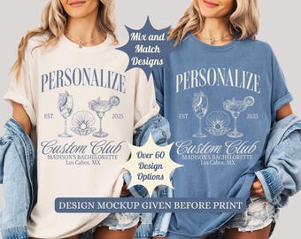 Personalized Bachelorette Party Comfort Colors Shirt: Social Club Style