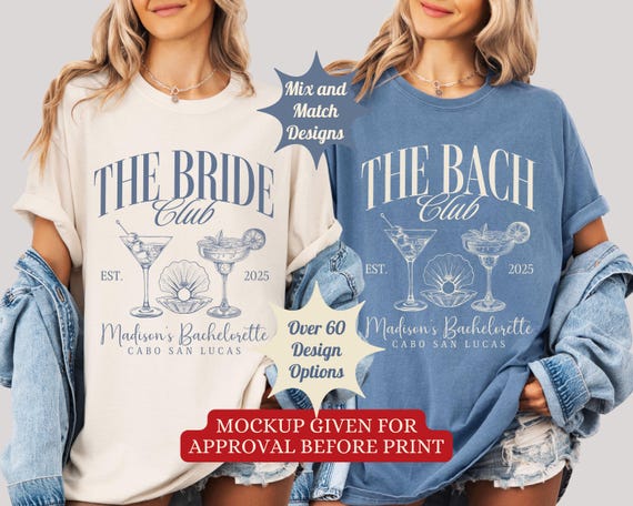 The Bach Club Comfort Colors Custom Bachelorette Party T-Shirt - Unisex Cotton Tee, Personalized Bachelorette Gift