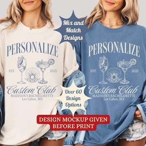 Custom Bachelorette Party Shirts, Comfort Colors Social Club Tee, Personalized Bach Trip Shirt, Bachelorette Gifts, Bridesmaid T-shirt