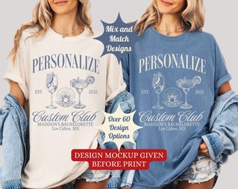 Custom Bachelorette Party Shirts, Comfort Colors Social Club Tee, Personalized Bach Trip Shirt, Bachelorette Gifts, Bridesmaid T-shirt