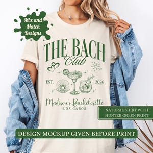 Camiseta personalizada para despedida de soltera de The Bach Club: camiseta unisex de algodón con colores cómodos, regalos personalizados para despedida de soltera.