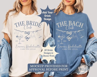 Custom Bachelorette Comfort Colors Shirt: The Bach Club - Personalized Bachelorette Gifts