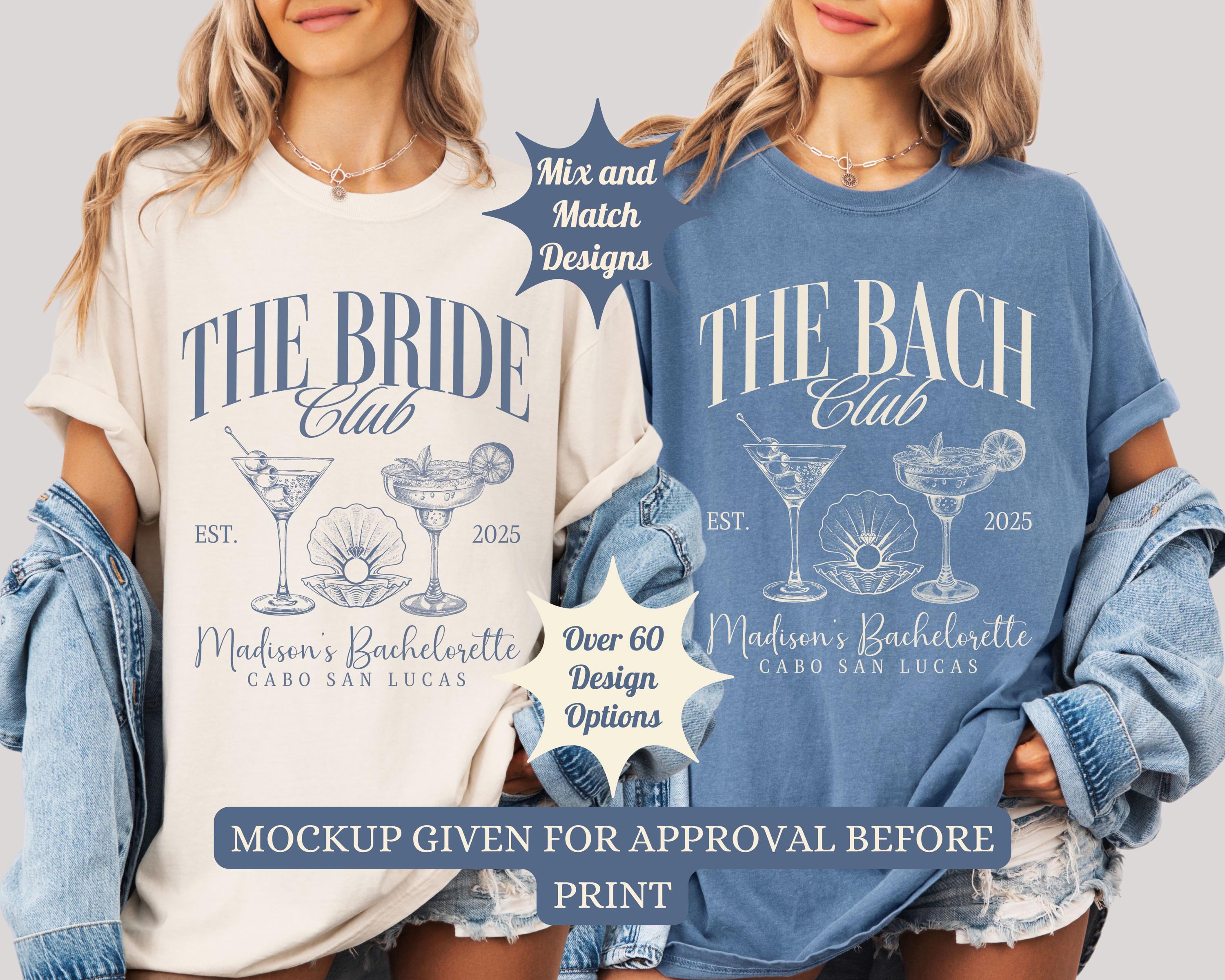 The Bach Club Comfort Colors Custom Bachelorette Party T-Shirt - Unisex Cotton Tee, Personalized Design Options