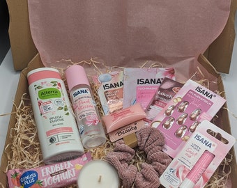 Geschenkbox für Frauen, Geschenkset Kosmetik, Geburtstag,Freundin, Muttertag, Schwester, Geschenk Wellness rosa Presentkorb Frau