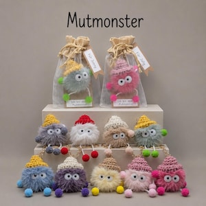 Mutmonster Schlüsselanhänger personalisiert – Glücksbringer Geschenk – Mutmacher Geschenk Kind – Trostgeschenk – Geschenk Erwachsene Kinder