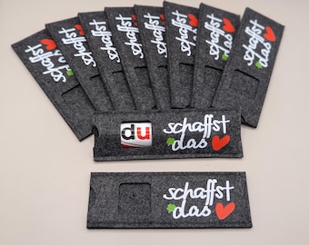 Motivations Geschenk Filz Einstecker passend für duplo® Schokoriegel- (Du) Schaffst das Glücksbringer Prüfung Abi Klassenarbeit Aufmunterung