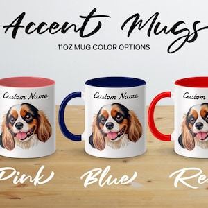 Personalized Cavalier King Charles Spaniel Mug, Custom Dog Lover Gift, Pet Portrait Drinkware, Animal Coffee Cup, Unique Dog Mom Present