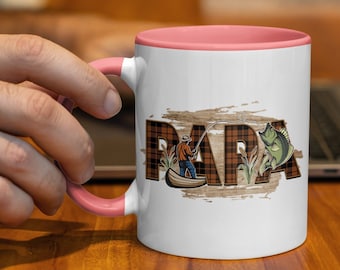 Mok vissen papa, Vaderdagcadeau, koffiemok visser, mok 15oz, uniek cadeau papa, mok buitenmens, perfect voor papa, leuke papa's vismok