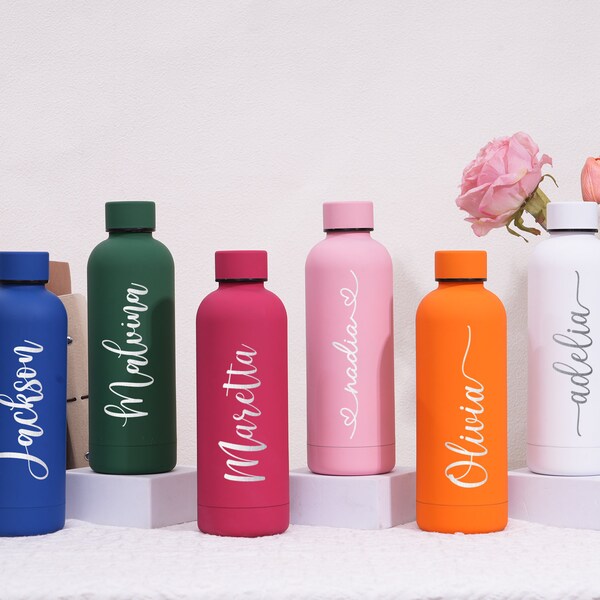 Engraved Bottle, Custom Water Bottle, Personalised Water Bottle,  Personalized Bottle with Name, Perfect for School, Travel, Office, Gym