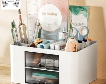 Multipurpose Storage Organizer | Pen Holder with Drawers | Pencil Container