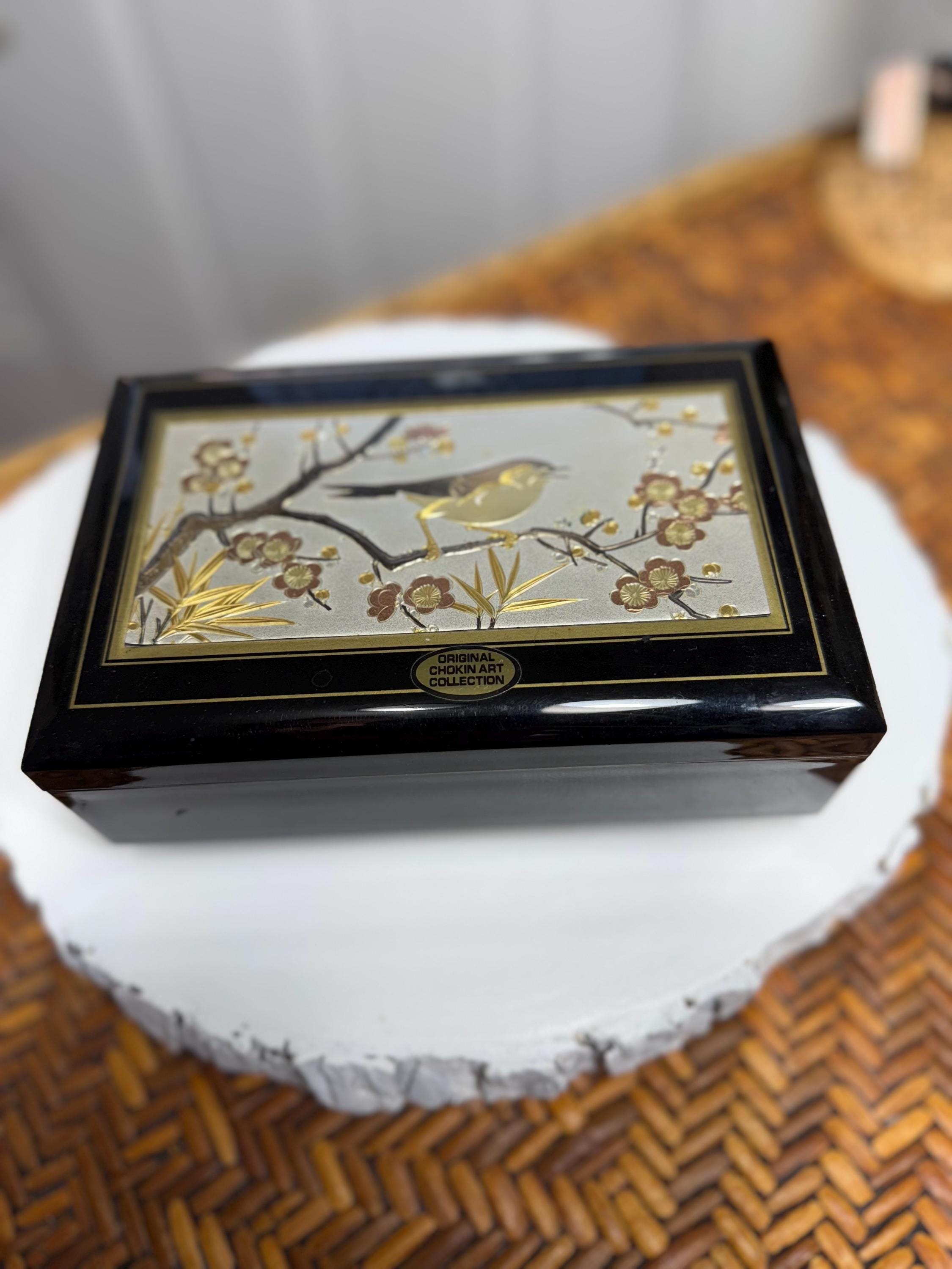 The Chokin Collection ラッカー ジュエリーボックス Chokin Art Music Box - Etsy