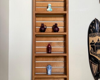 Brick Mold Shelf, Five Space Wood Shelf, Vertical Shelf, Upcycled Brick Mold Shelf, Wooden Wall Shelf With Hangers Installed on Back