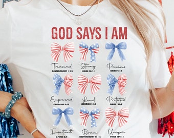 Maglietta "Dio dice che sono", versetto della Bibbia "Dio dice che sono", magliette cristiane per bambina, vestito per neonata, regalo di compleanno per bambina, maglietta cristiana per bambina