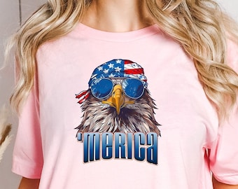 Camiseta Merica Mullet Eagle, camiseta Eagle Merica, American Eagle, camiseta para el 4 de julio, bandera estadounidense, camiseta del 4 de julio, camiseta del Día de la Independencia
