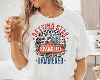 Get Star Spangled Hammered Shirt, Memorial Day-shirt, Independence Day T-shirt, 4 juli T-shirt, grappig Amerika-shirt