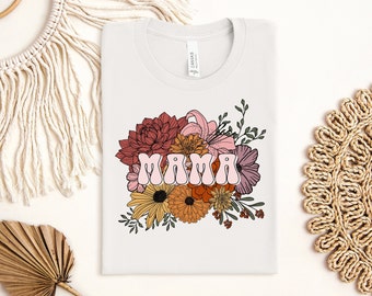Camiseta floral para mamá, camiseta retro para mamá, regalo para el Día de la Madre, camiseta para mamá, camiseta para futura mamá, camiseta para mamá, camiseta retro para mamá, camiseta para el Día de la Madre