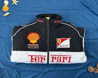 Vintage Ferrari Racing Jacket, F1 Embroidered Street Jacket, Y2k Racing Jacket, Unisex 90s Jacket, Gift to him