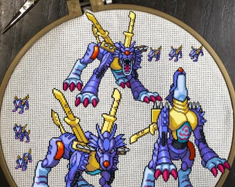 Metal Garurumon Cross Stitch Patterns Digimon