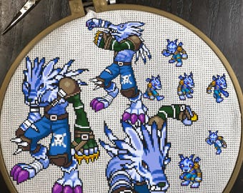 WereGarurumon Cross Stitch Patterns Digimon