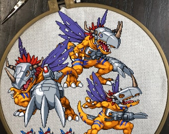MetalGreymon Cross Stitch Patterns Digimon