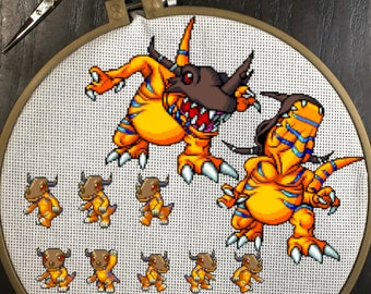 Greymon Cross Stitch Patterns Digimon