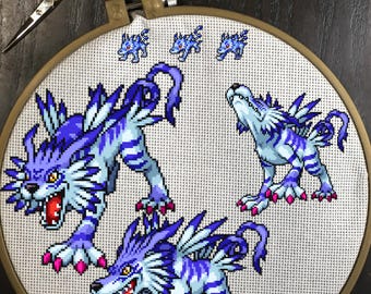 Garurumon Cross Stitch Patterns Digimon