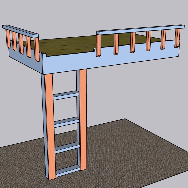 Twin Loft Bed - Etsy