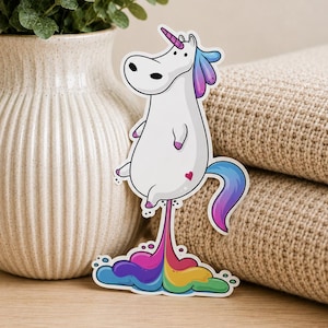 Unicorn Farts toots sticker: Waterproof Vinyl Sticker