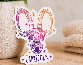 Capricorn Zodiac Astrology Sign: Waterproof Vinyl Sticker