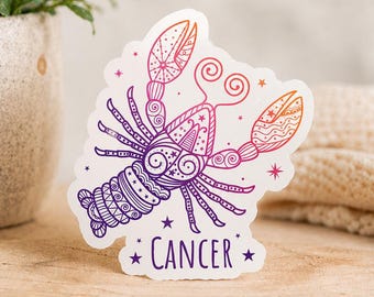 Cancer Zodiac Astrology Sign: Waterproof Vinyl Sticker
