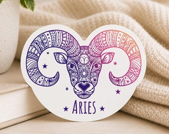 Aries Zodiac Astrology Sign: Waterproof Vinyl Sticker