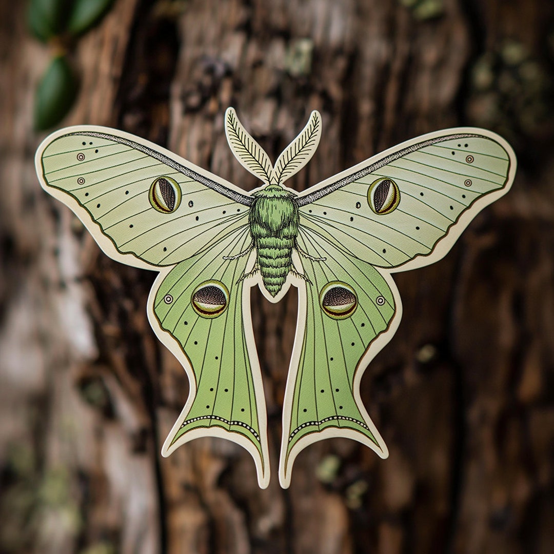 Luna Moth: Waterproof Vinyl Sticker - Etsy