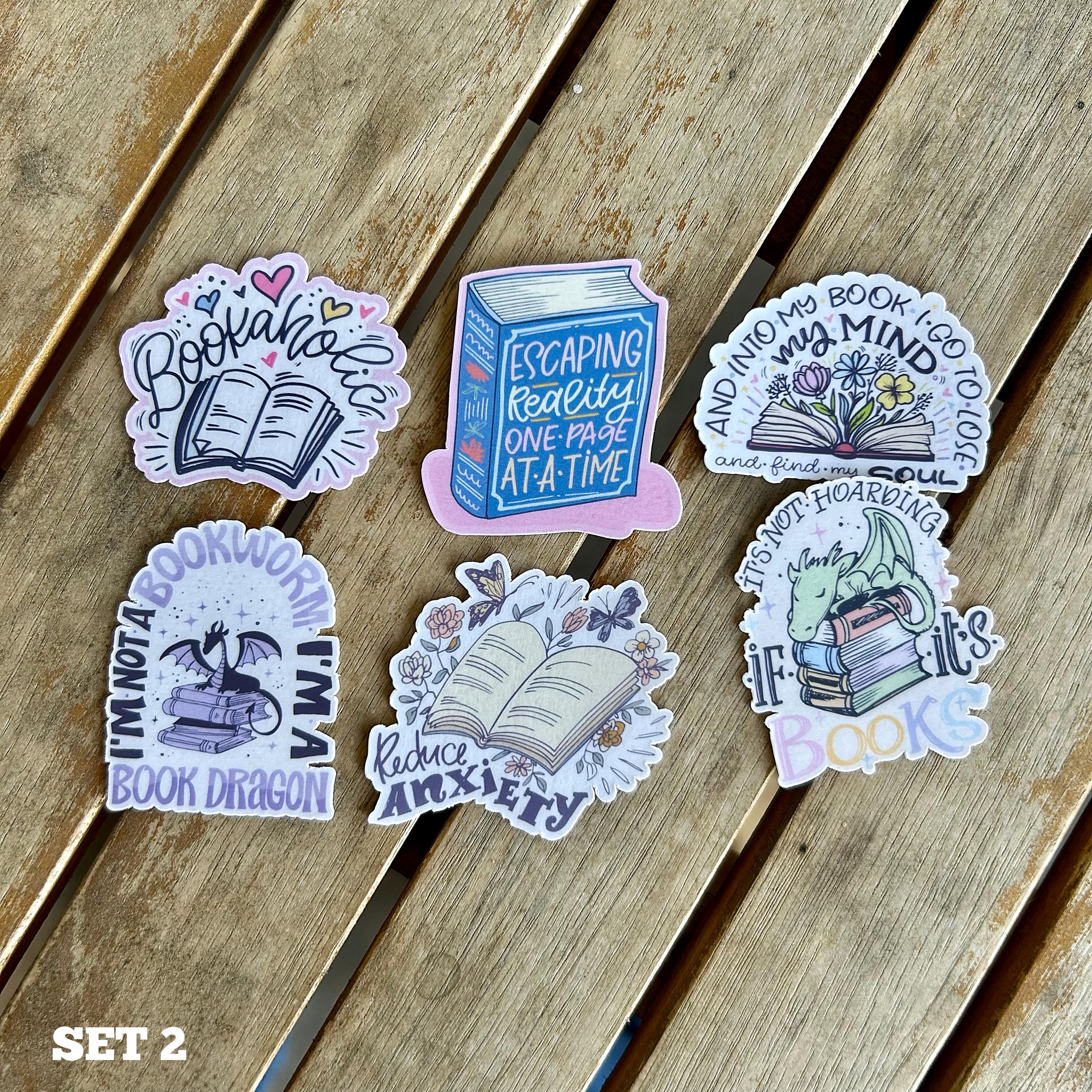 Mini Reading Stickers – Book Lover, Cozy Reader: WATERPROOF Vinyl ...